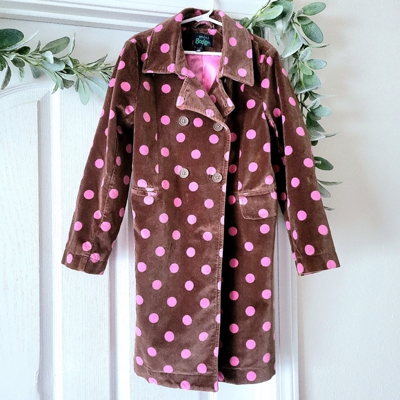 Mini Boden Jackets & Coats Boden Girls Coat Peacoat Pink Polka Dot